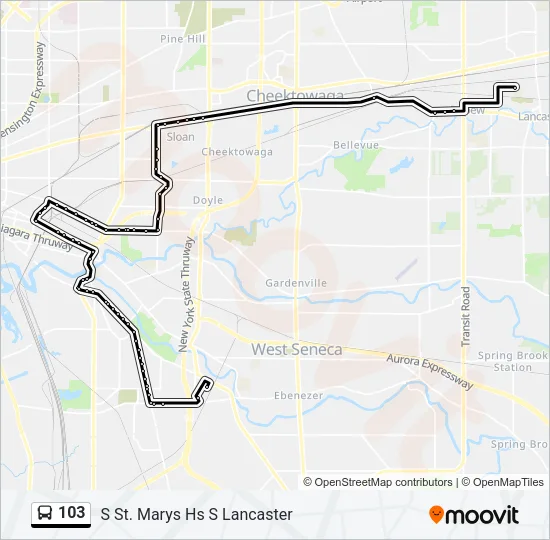 103 Bus Line Map