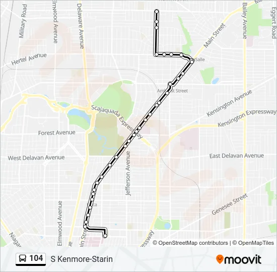 104 Bus Line Map