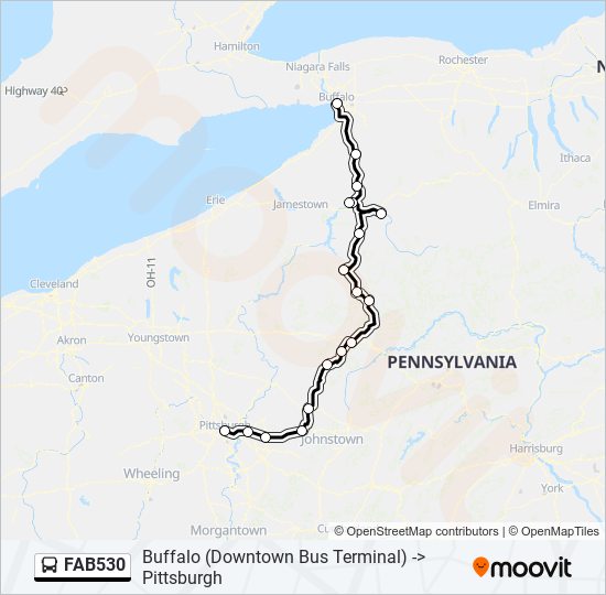Mapa de FAB530 de autobús