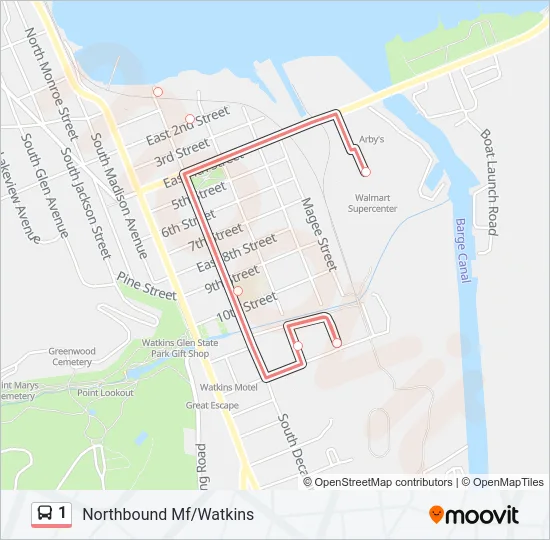 1 Bus Line Map