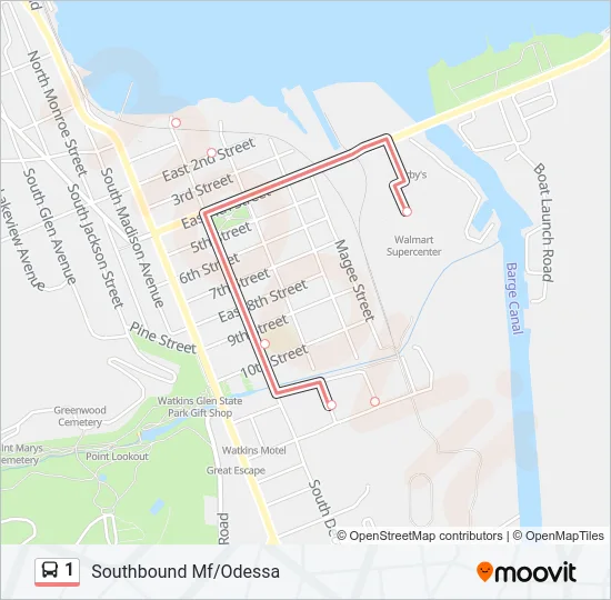1 Bus Line Map