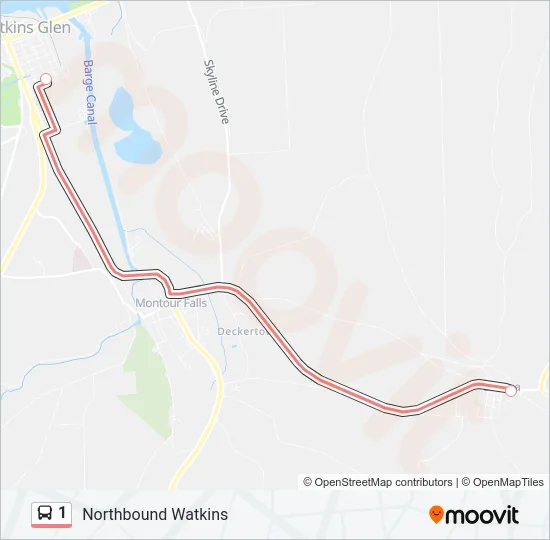 1 Bus Line Map