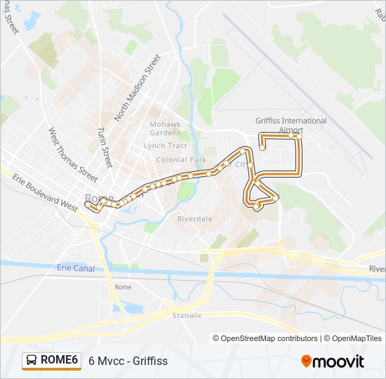 Mapa de ROME6 de autobús