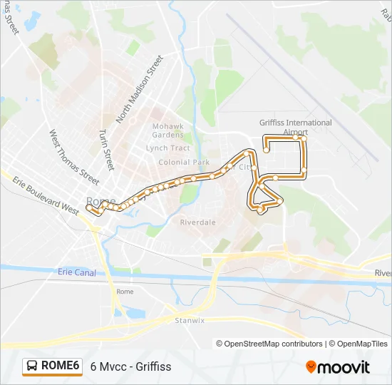 ROME6 Bus Line Map