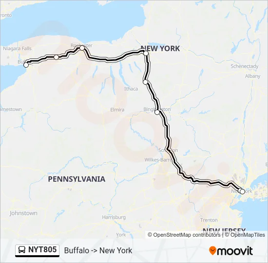 NYT805 Bus Line Map