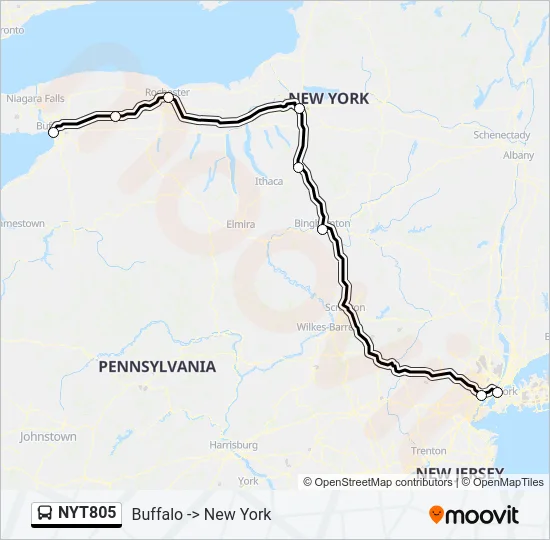 NYT805 Bus Line Map
