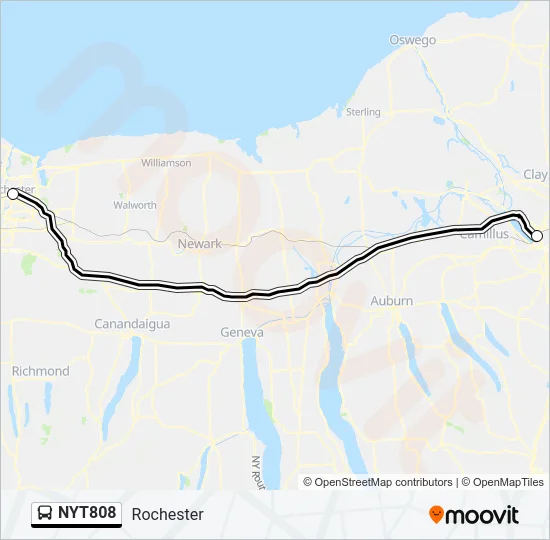 NYT808 Bus Line Map