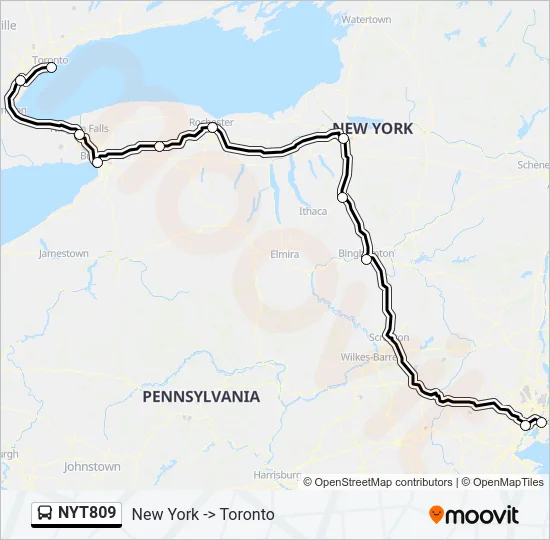 NYT809 Bus Line Map
