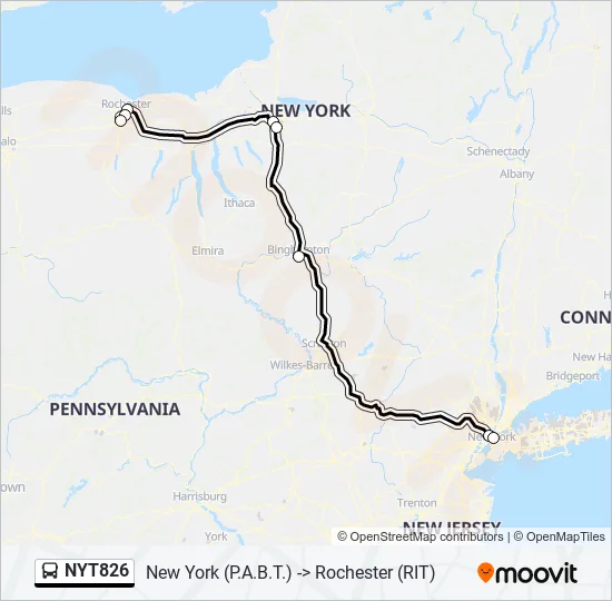 NYT826 Bus Line Map
