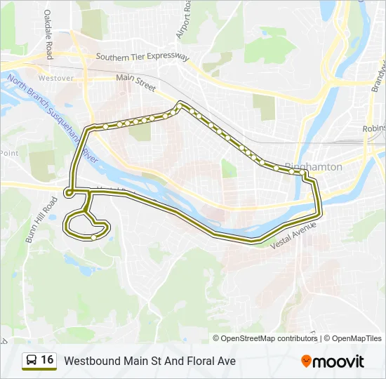 16 Bus Line Map