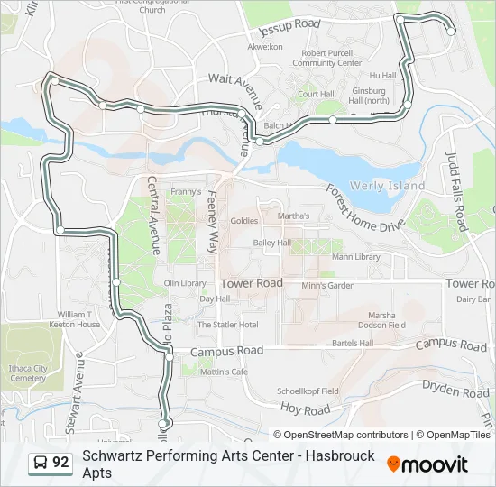 92 Bus Line Map