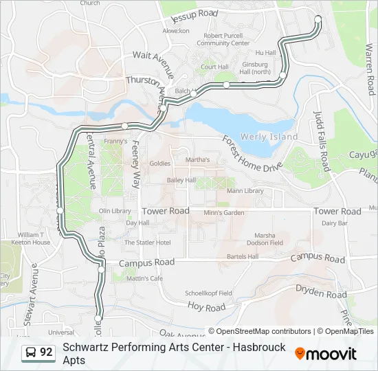 92 Bus Line Map