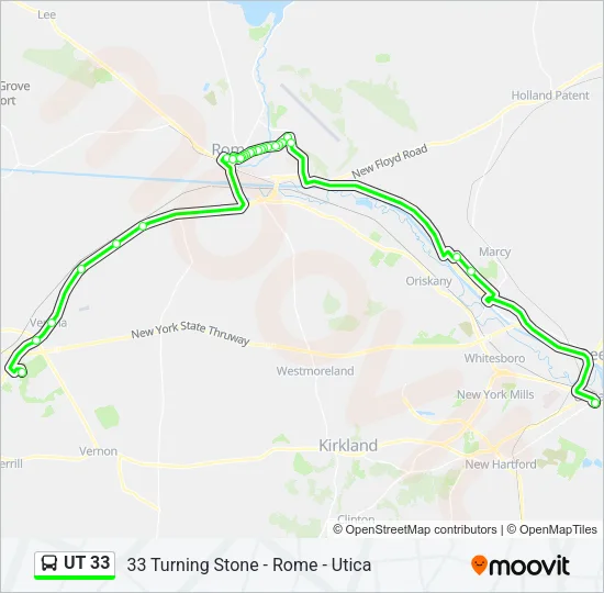 UT 33 Bus Line Map