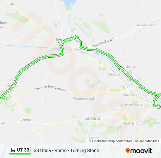 UT 33 Bus Line Map