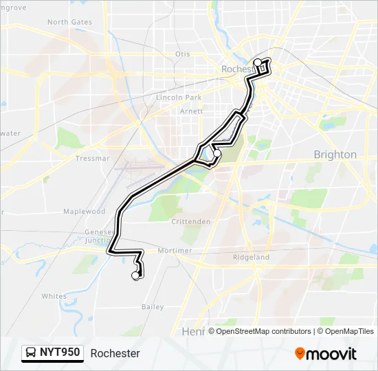 NYT950 Bus Line Map