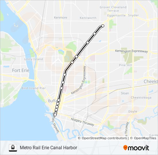 Buffalo Light Rail Map Metro Rail Route: Schedules, Stops & Maps - Metro Rail Erie Canal Harbor  (Updated)