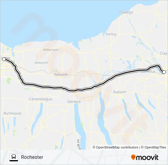 NEW YORK TRAILWAYS 808 Bus Line Map