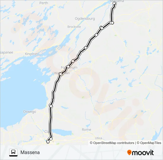 NEW YORK TRAILWAYS 915 Bus Line Map