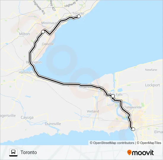 NEW YORK TRAILWAYS 810B Bus Line Map