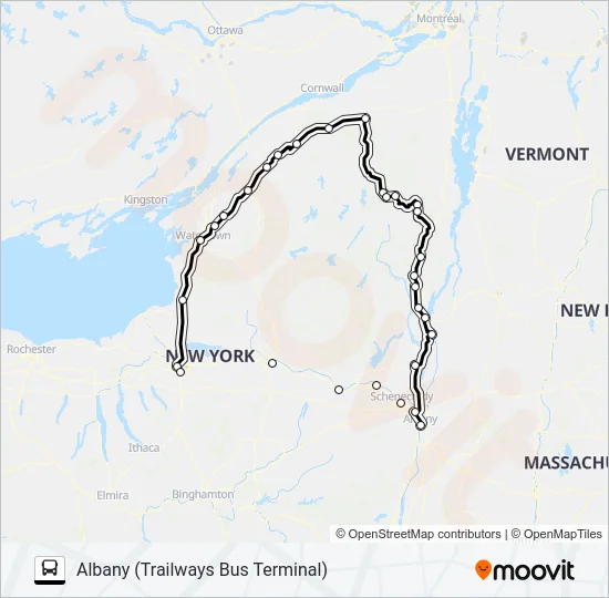 ADIRONDACK TRAILWAYS 253 Bus Line Map
