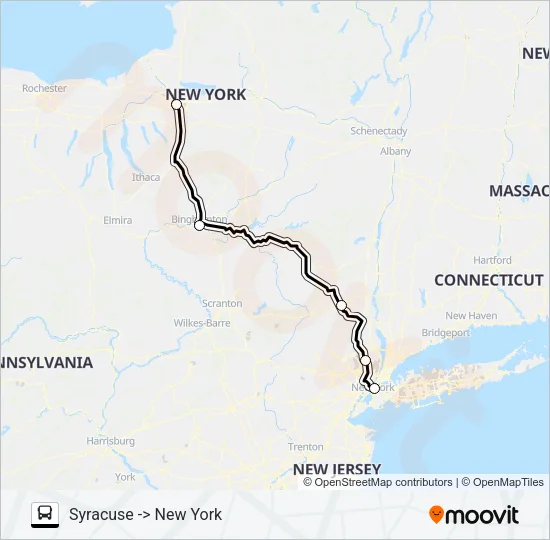 ADIRONDACK TRAILWAYS 143 Bus Line Map