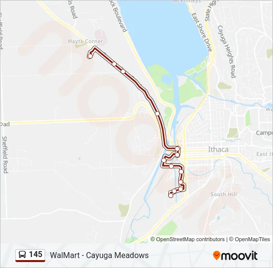 145 Bus Line Map