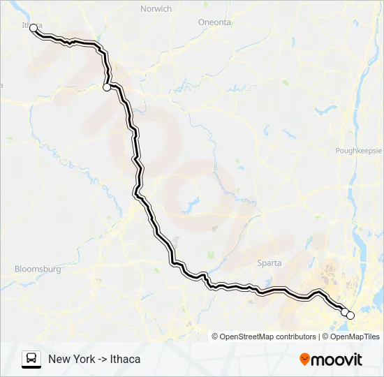 ADIRONDACK TRAILWAYS 184 Bus Line Map