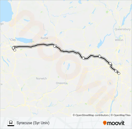 ADIRONDACK TRAILWAYS 253F Bus Line Map