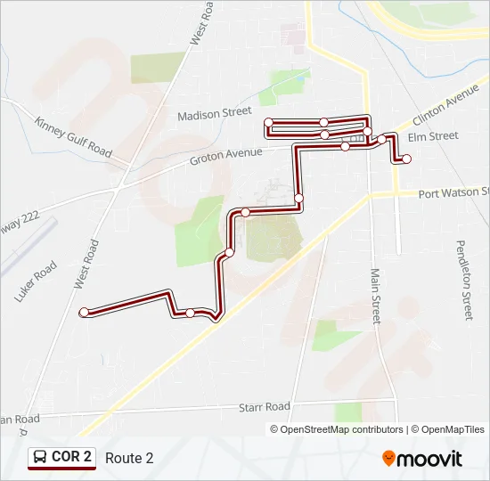 COR 2 Bus Line Map