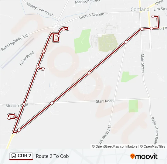 COR 2 Bus Line Map
