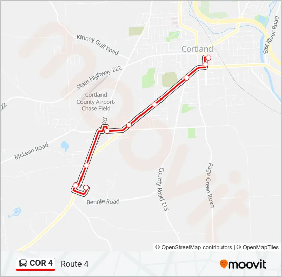 COR 4 Bus Line Map