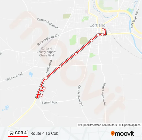 COR 4 Bus Line Map