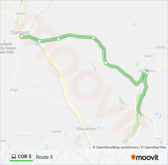 COR 5 Bus Line Map