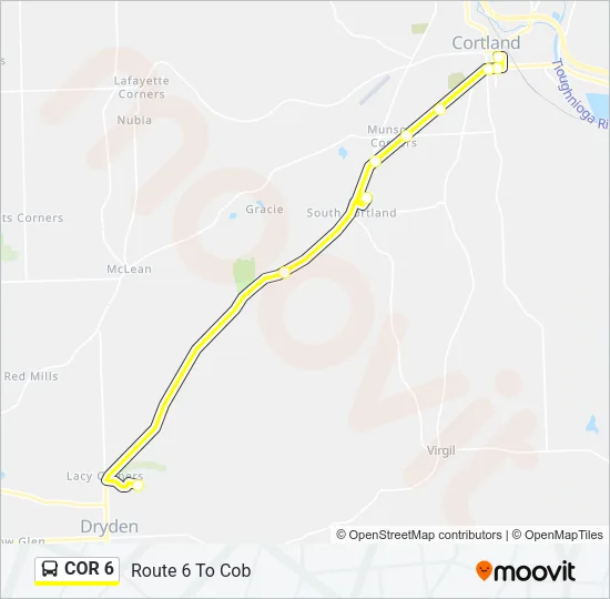 COR 6 Bus Line Map