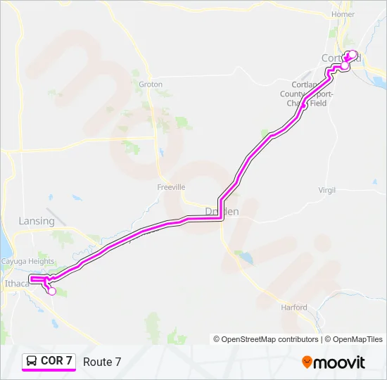 COR 7 Bus Line Map
