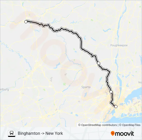 ADIRONDACK TRAILWAYS 142 Bus Line Map