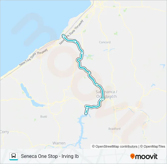 IRVING TO STEAMBURG Bus Line Map