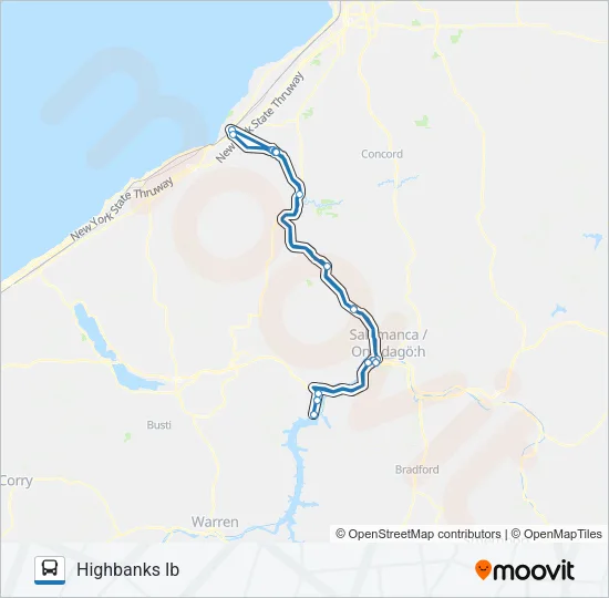 STEAMBURG TO IRVING Bus Line Map