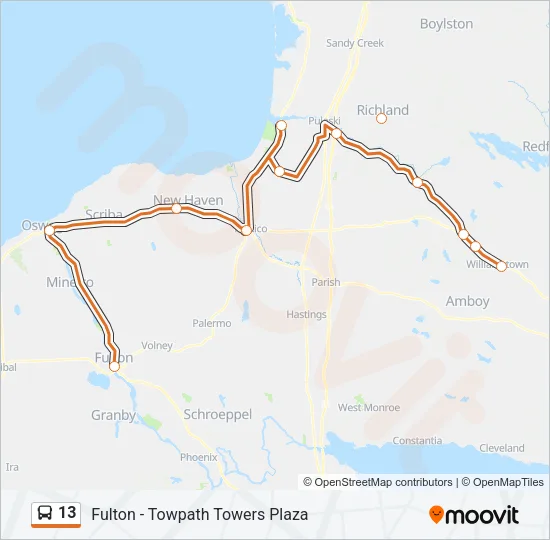 13 Bus Line Map