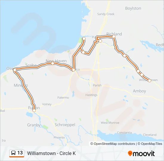 13 Bus Line Map