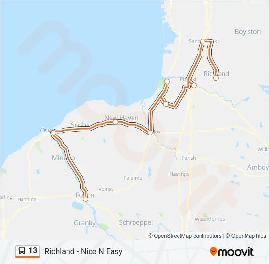 13 Bus Line Map