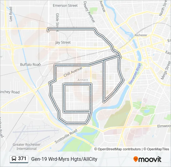 371 Bus Line Map