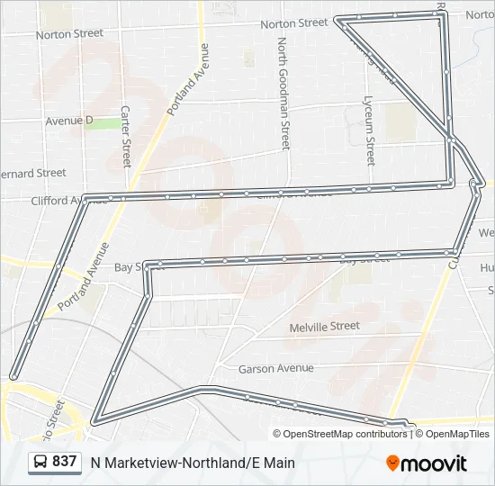 837 Bus Line Map