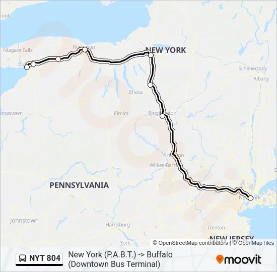 NYT 804 Bus Line Map