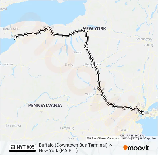 NYT 805 Bus Line Map