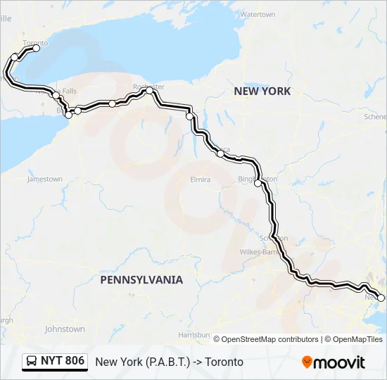 NYT 806 Bus Line Map