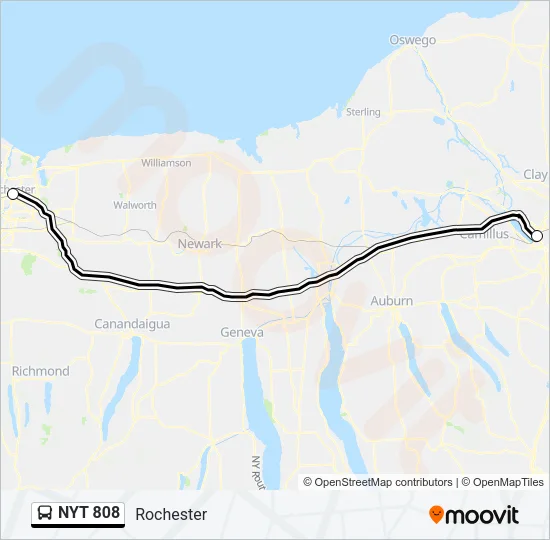 NYT 808 Bus Line Map
