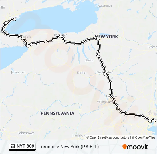NYT 809 Bus Line Map