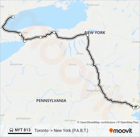 NYT 813 Bus Line Map