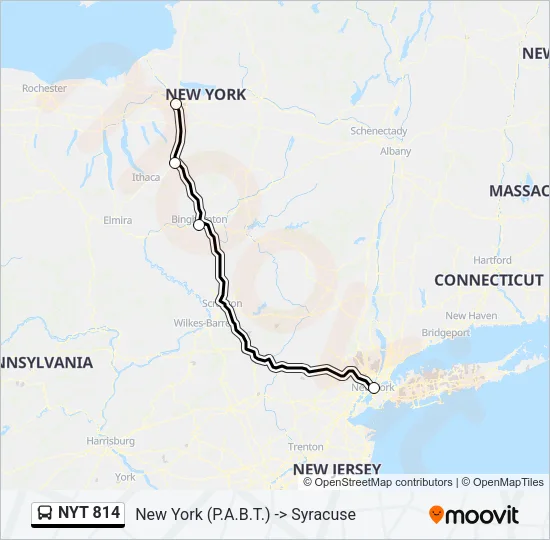 NYT 814 Bus Line Map
